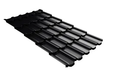 Металлочерепица квинта плюс с 3D резом 0,5 Velur RAL 9005 черный