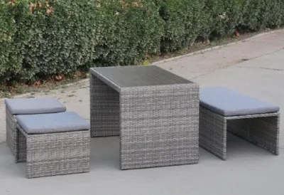 Диван-Трансформер AFINA плетеный из иск. ротанга S330G-W78 Grey