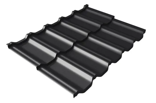 Металлочерепица модульная Квинта Uno Grand Line c 3D резом 0,5 Satin Мatt RAL 9005 черный купить в Костроме
