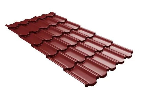 Металлочерепица квинта плюс с 3D резом 0,5 Satin RAL 3011 коричнево-красный купить в Костроме
