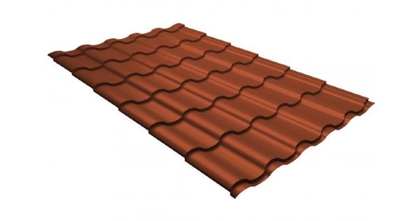 Металлочерепица кредо GL 0,5 GreenСoat Pural RR 750 кирпично-красный (RAL 8004 терракота) купить в Костроме