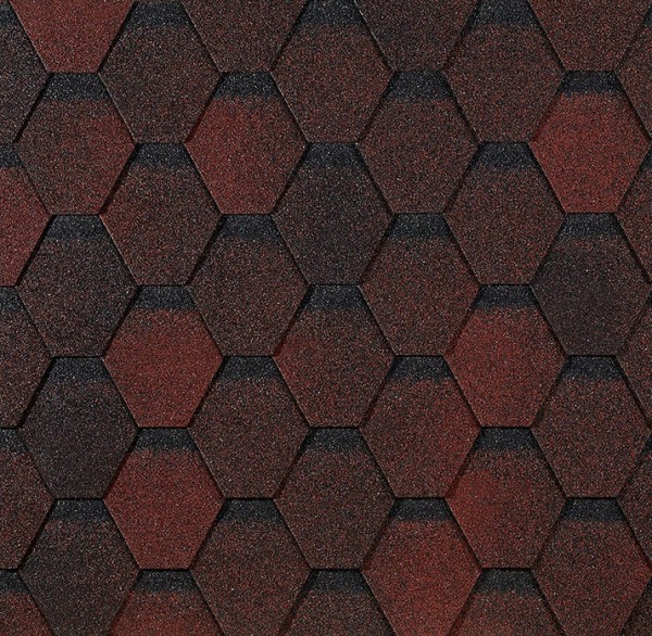 Гибкая черепица EURASIA Docke, Коллекция ШЕСТИГРАННИК Красный купить в Костроме