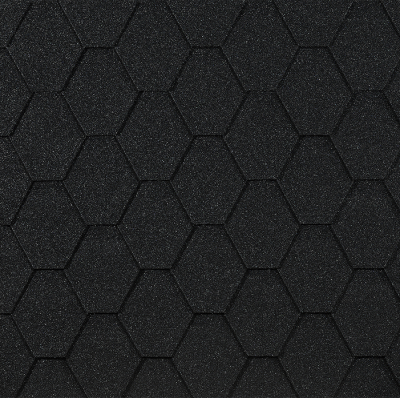 Гибкая черепица EURASIA Docke, Коллекция ШЕСТИГРАННИК Чёрный