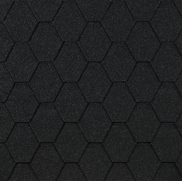 Гибкая черепица EURASIA Docke, Коллекция ШЕСТИГРАННИК Чёрный купить в Костроме