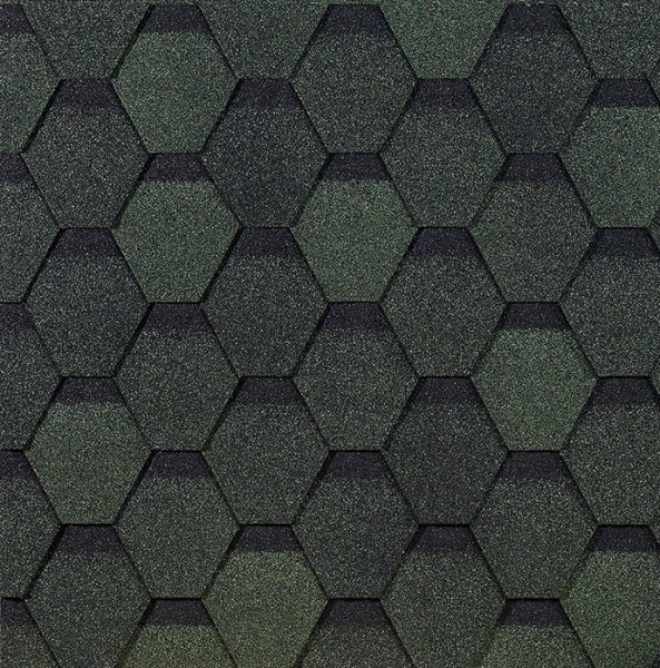 Гибкая черепица EURASIA Docke, Коллекция ШЕСТИГРАННИК Зелёный купить в Костроме