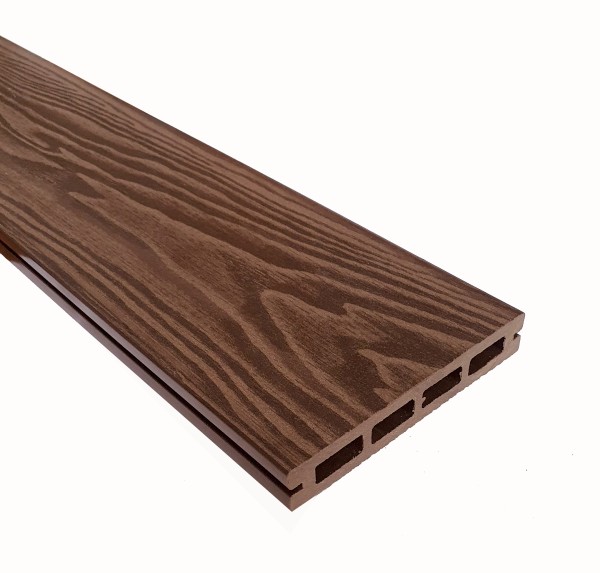 Террасная доска из ДПК Terrapol Смарт 3D Пустотелая с пазом Орех Милано купить в Костроме