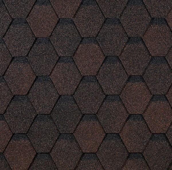 Гибкая черепица EURASIA Docke, Коллекция ШЕСТИГРАННИК Коричневый купить в Костроме