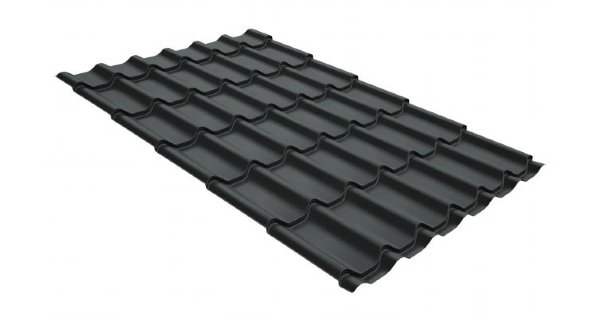 Металлочерепица классик GL 0,5 GreenCoat Pural Matt RR 23 темно-серый (RAL 7024 мокрый асфальт) купить в Костроме