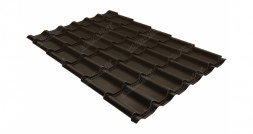 Металлочерепица классик GL 0,5 GreenCoat Pural Matt RR 32 темно-коричневый (RAL 8019 серо-коричневый)