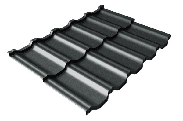 Металлочерепица модульная Квинта Uno Grand Line c 3D резом 0,5 GreenСoat Pural Matt RR2Н3 (RAL 7016 антрацитово-серый) купить в Костроме