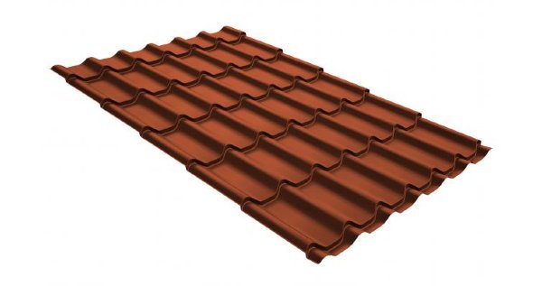 Металлочерепица классик GL 0,5 GreenCoat Pural RR 750 кирпично-красный (RAL 8004 терракота) купить в Костроме