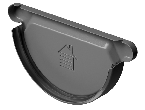 Заглушка желоба D125 Döcke STAL PREMIUM Графит, (RAL 7024) купить в Костроме