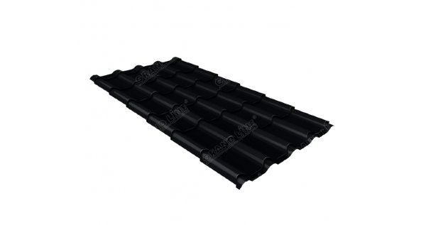 Металлочерепица камея 0,45 Drap RAL 9005 черный купить в Костроме