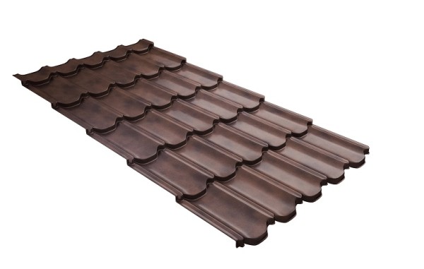 Металлочерепица квинта плюс с  3D резом 0,45 Safari Twincolor Brown купить в Костроме