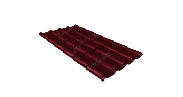 Металлочерепица камея 0,45 Drap RAL 3005 красное вино купить в Костроме
