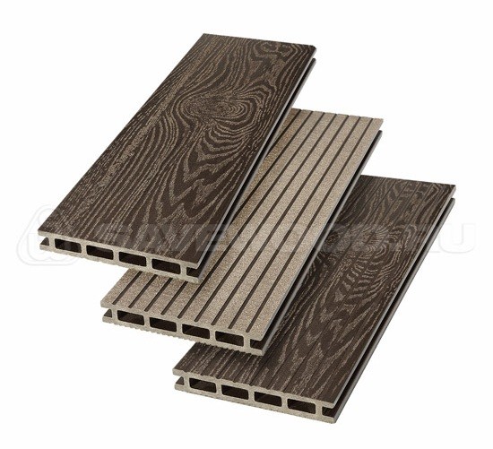 Террасная доска из ДПК SW Carpinus (T) — двухсторонняя темно-коричневый купить в Костроме