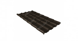 Металлочерепица камея GL 0,5 GreenCoat Pural RR 32 темно-коричневый (RAL 8019 серо-коричневый)