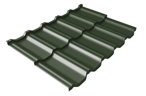 Металлочерепица модульная Квинта Uno Grand Line c 3D резом 0,5 GreenСoat Pural RR 11 темно-зеленый (RAL 6020 хромовая зелень) купить в Костроме