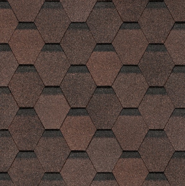Гибкая черепица Docke, коллекция Шестигранник Коричневый купить в Костроме