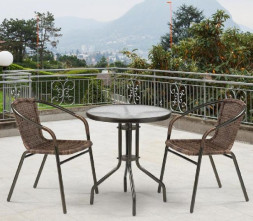 Комплект плетеной мебели AFINA из иск. ротанга Асоль-7 TLH-037B/TLH-060 brown-2pcs