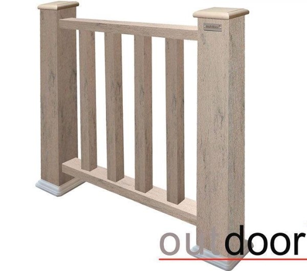 Ограждение из ДПК Outdoor Классик 3D STORM серый микс купить в Костроме