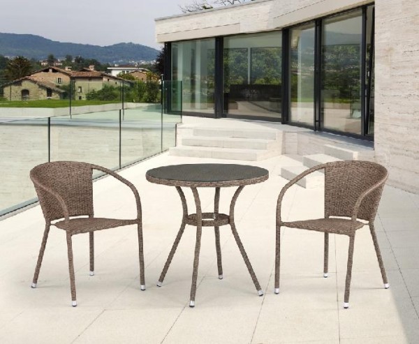 Комплект плетеной мебели AFINA из иск. ротанга T282ANT/Y137C-W56 Light Brown 2Pcs купить в Костроме