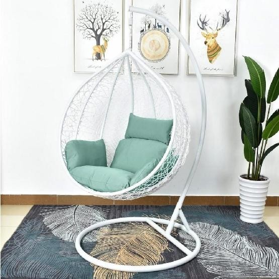 Кресло Подвесное из искусственного ротанга AFM-168A-L White/Green купить в Костроме