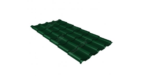 Металлочерепица камея 0,5 Satin RAL 6005 зеленый мох купить в Костроме