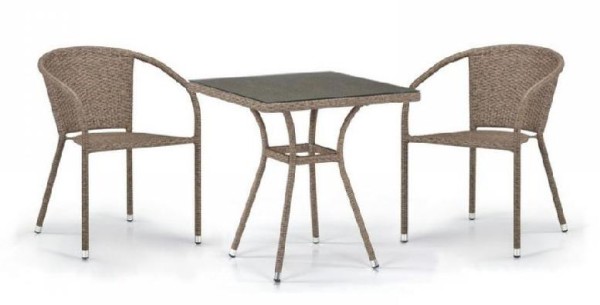 Комплект плетеной мебели AFINA из иск. ротанга T282BNT/Y137C-W56 Light Brown 2Pcs купить в Костроме
