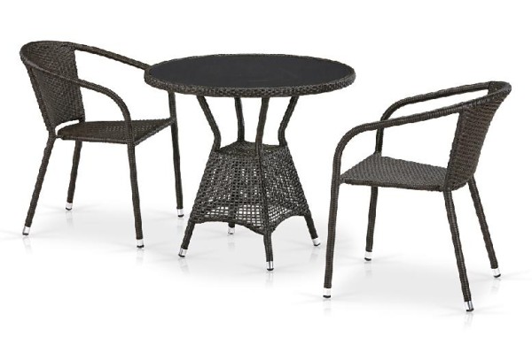 Комплект плетеной мебели AFINA из иск. ротанга T707ANS/Y137C-W53 Brown 2Pcs купить в Костроме