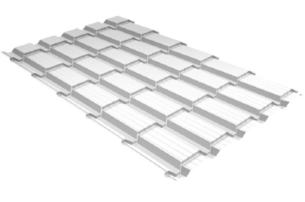 Металлочерепица GL квадро профи 0,5 Satin RAL 9003 сигнальный белый купить в Костроме