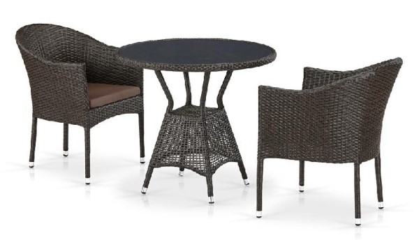 Комплект плетеной мебели AFINA из иск. ротанга T707ANS/Y350-W53 Brown 2Pcs купить в Костроме