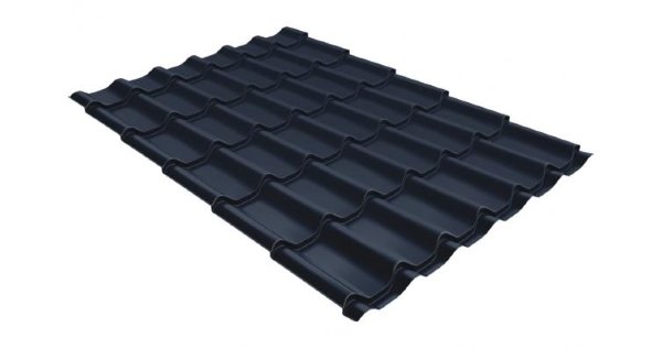 Металлочерепица классик 0,5 Satin RAL 7024 мокрый асфальт купить в Костроме