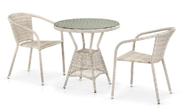 Комплект плетеной мебели AFINA из иск. ротанга T705ANT/Y137C-W85 Latte 2Pcs купить в Костроме