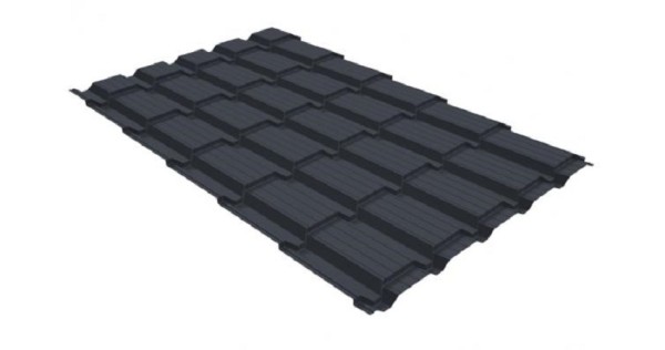 Металлочерепица GL квадро профи 0,5 GreenCoat Pural RR 23 темно-серый (RAL 7024) мокрый асфальт купить в Костроме
