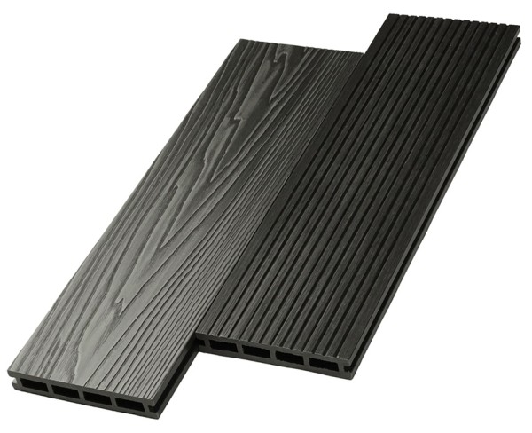 Террасная доска ДПК NanoWood двусторонняя New 3D тиснение + вельвет Графит купить в Костроме