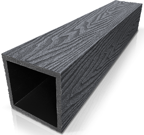 Столб ДПК 3D GardenParkett фактура дерева Графит купить в Костроме
