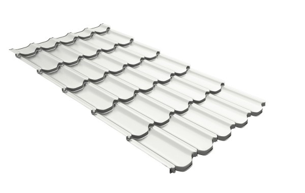 Металлочерепица квинта плюс с 3D резом 0,5 Satin RAL 9003 сигнальный белый купить в Костроме