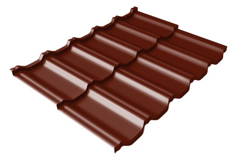 Металлочерепица модульная Квинта Uno Grand Line c 3D резом 0,5 Satin RAL 3005 красное вино купить в Костроме