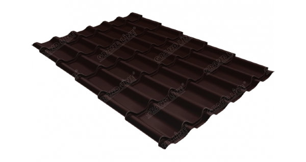 Металлочерепица классик GL 0,5 Quarzit RAL 8017 шоколад Metallic купить в Костроме