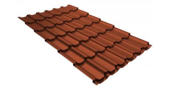 Металлочерепица квинта плюс 0,5 GreenCoat Pural RR 750 кирпично-красный (RAL 8004 терракота) купить в Костроме