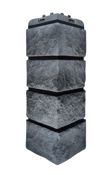 Угол наружный Grand Line Колотый Камень Антрацит, Шов чёрный купить в Костроме